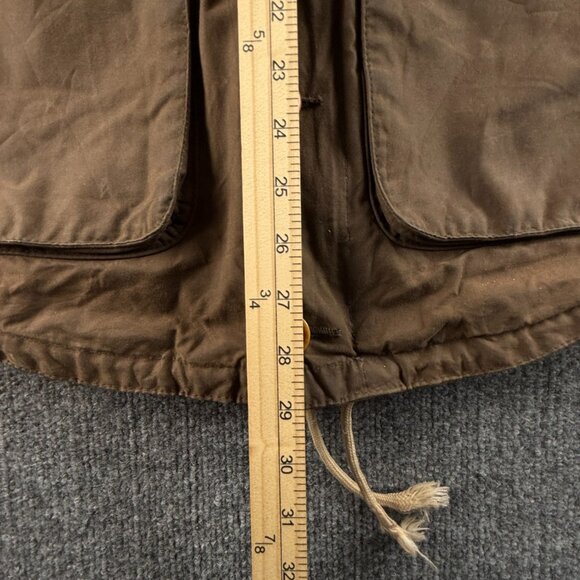 Barbour GAME PARKA Waxed Jacket Fleece Lined Small Brown Green Hooded Winter - Picture 7 of 16